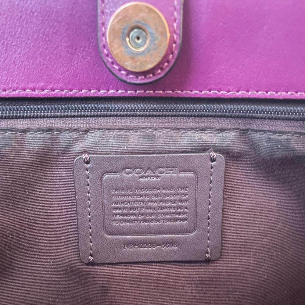 Coach Brown and Purple Signature Tote - Picture 6 of 8
